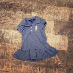 Polo by Ralph Lauren Girls Blue Polo Dress with White Logo